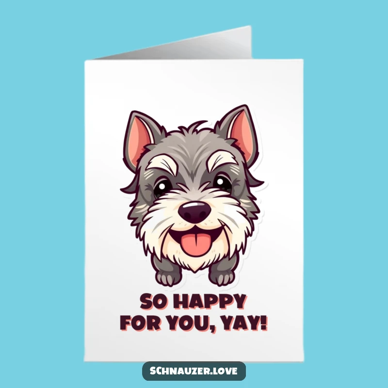 Free Printable Schnauzer Congrats Card: Tongue Out Humor Downloadable Celebration!