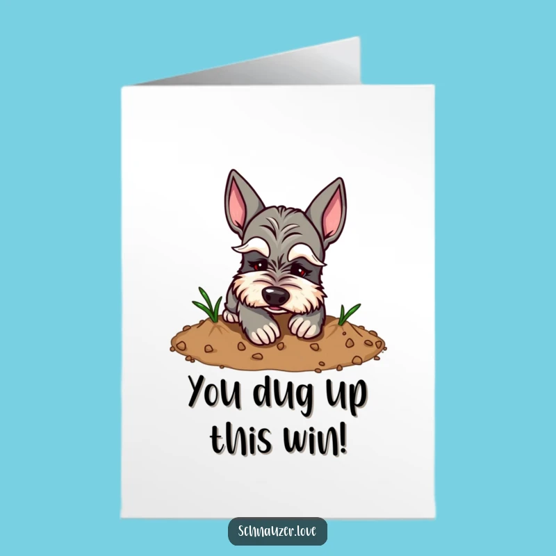 Playful Schnauzer Card Free Printable: Digging for Success