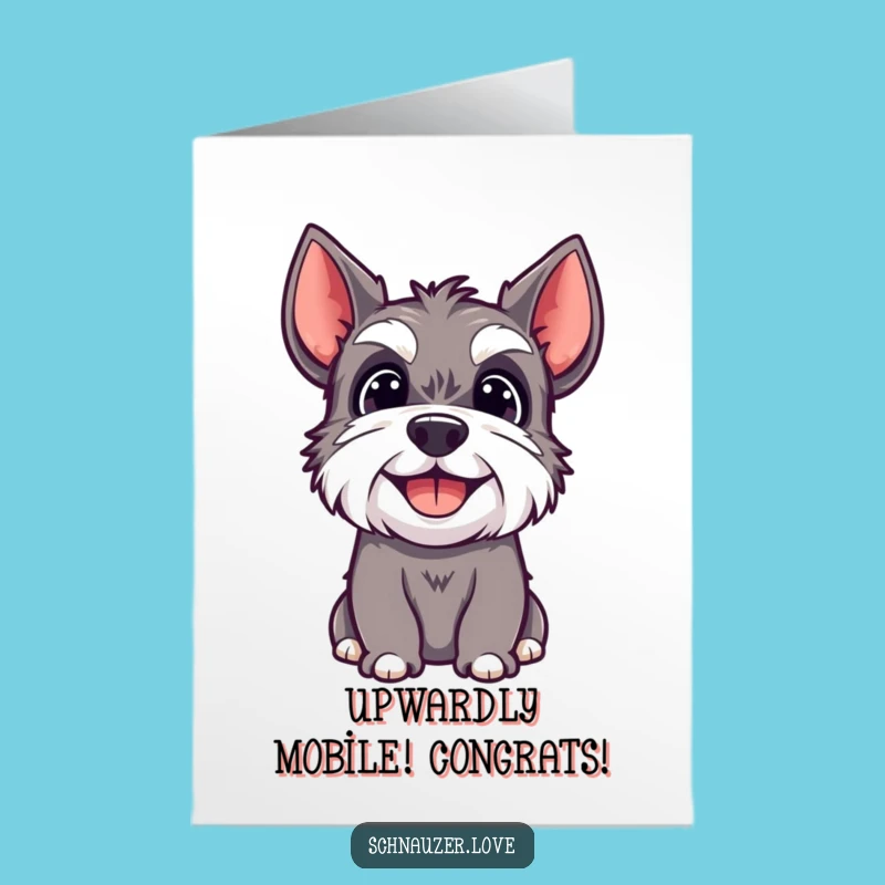 Happy Schnauzer Congrats Card: Funny Free Printable, Joyful Wishes, Downloadable