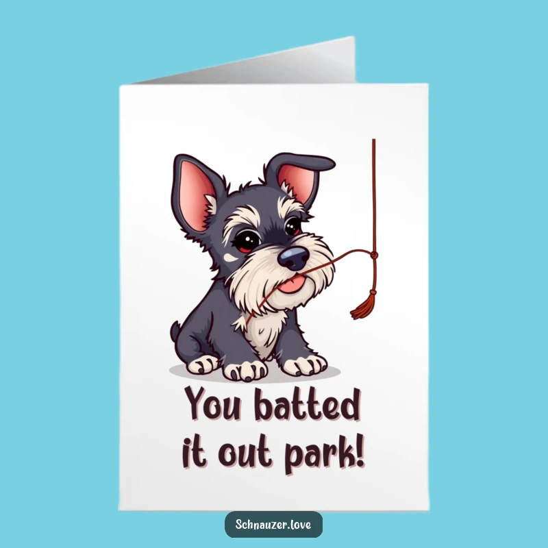 Silly Schnauzer Card Free Printable: Big Ears Congratulating