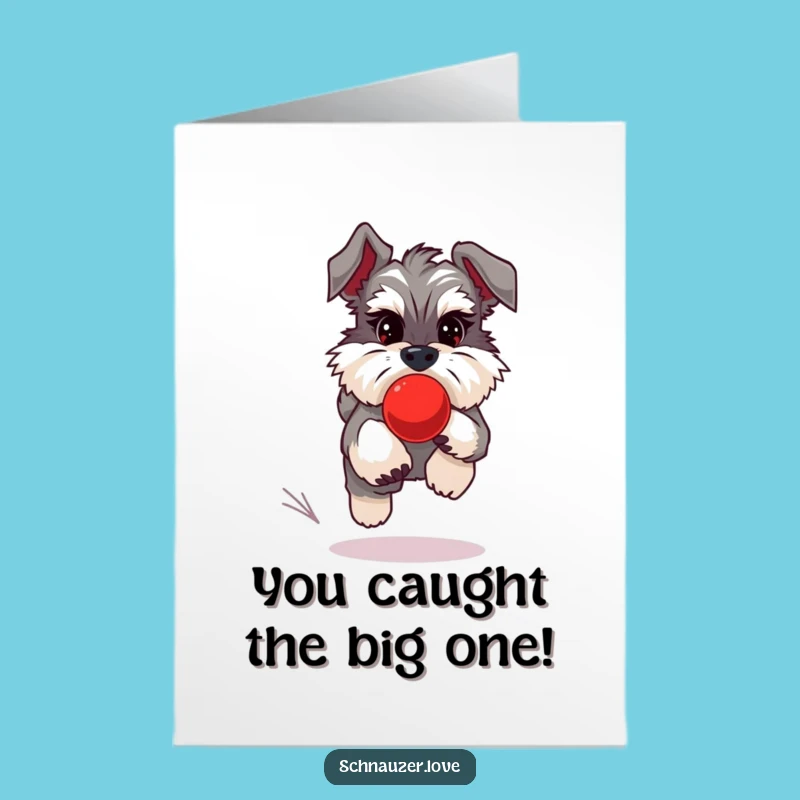 Free Printable Congrats Card: Schnauzer Ball Chase, Enthusiastic Downloadable Gift!