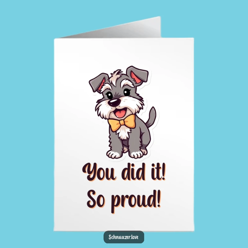 Free Printable Schnauzer Congrats Card: Tail Wagging Dog, Ideal Funny Downloadable Gift
