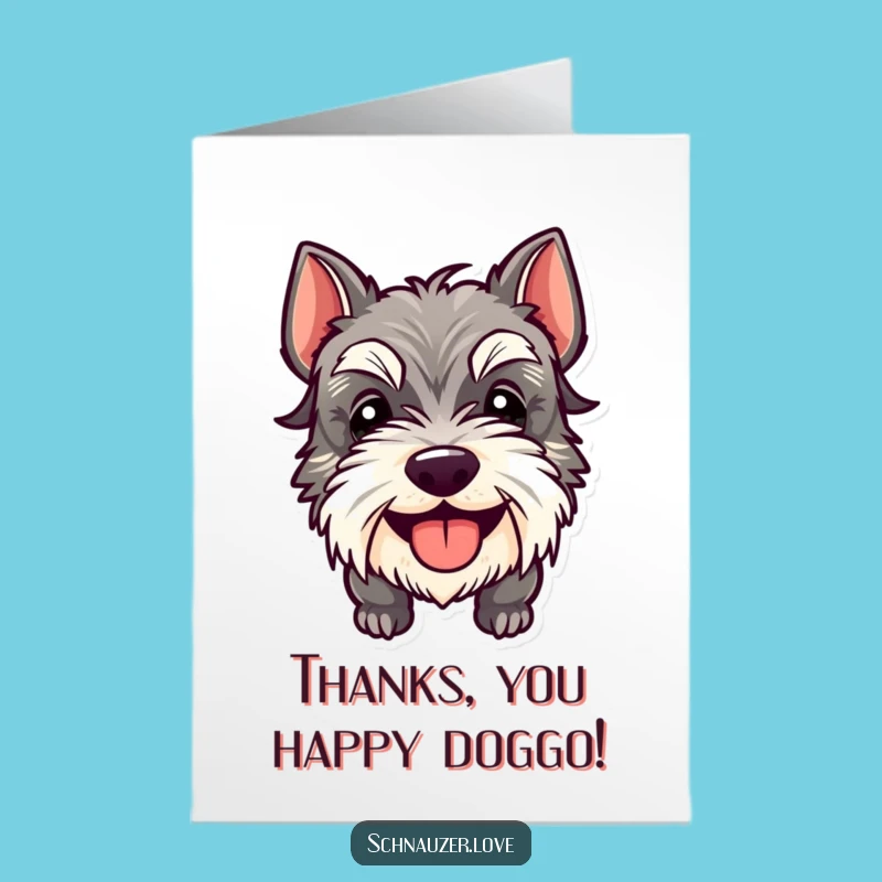 Free Printable Schnauzer Thank You Card: Tongue Out Gratitude Humor Downloadable!