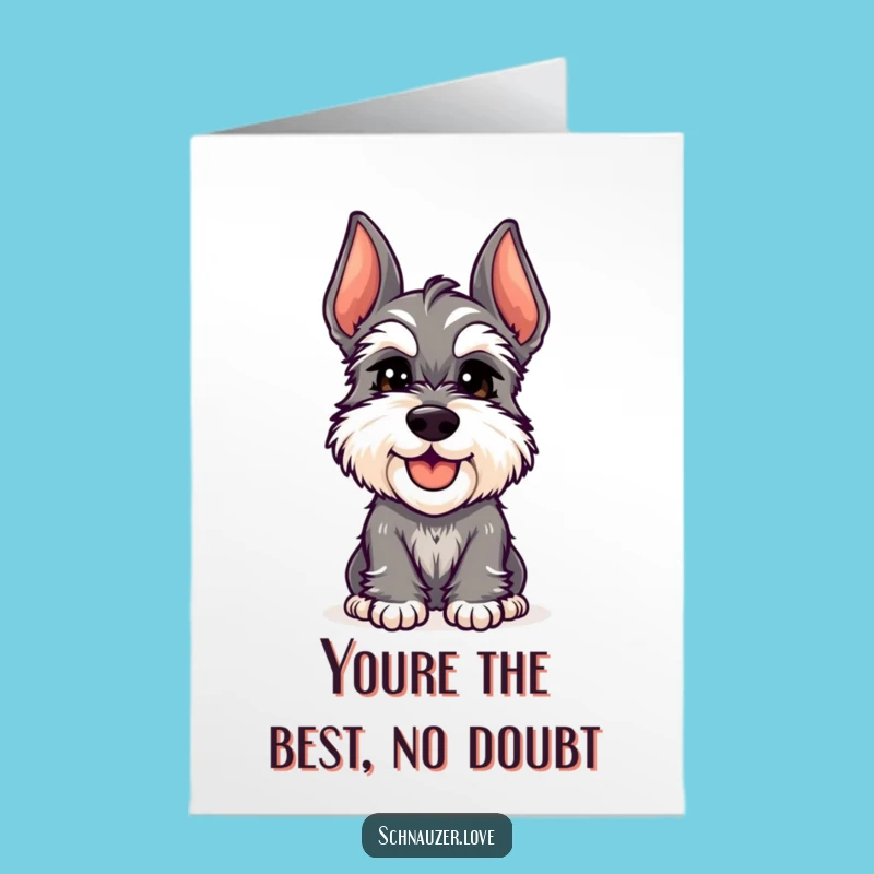 Free Printable Thank You Card: Curious Schnauzer Head Tilt - Downloadable Sweet Gift