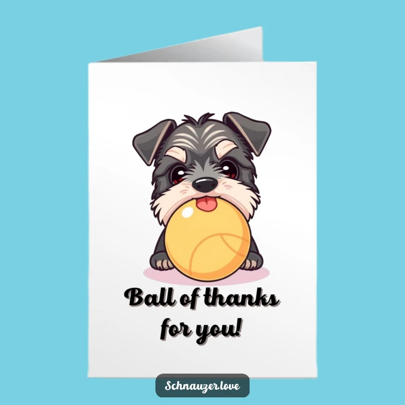 Free Printable Thank You Card: Curious Schnauzer Peek for a Cute Downloadable Gift