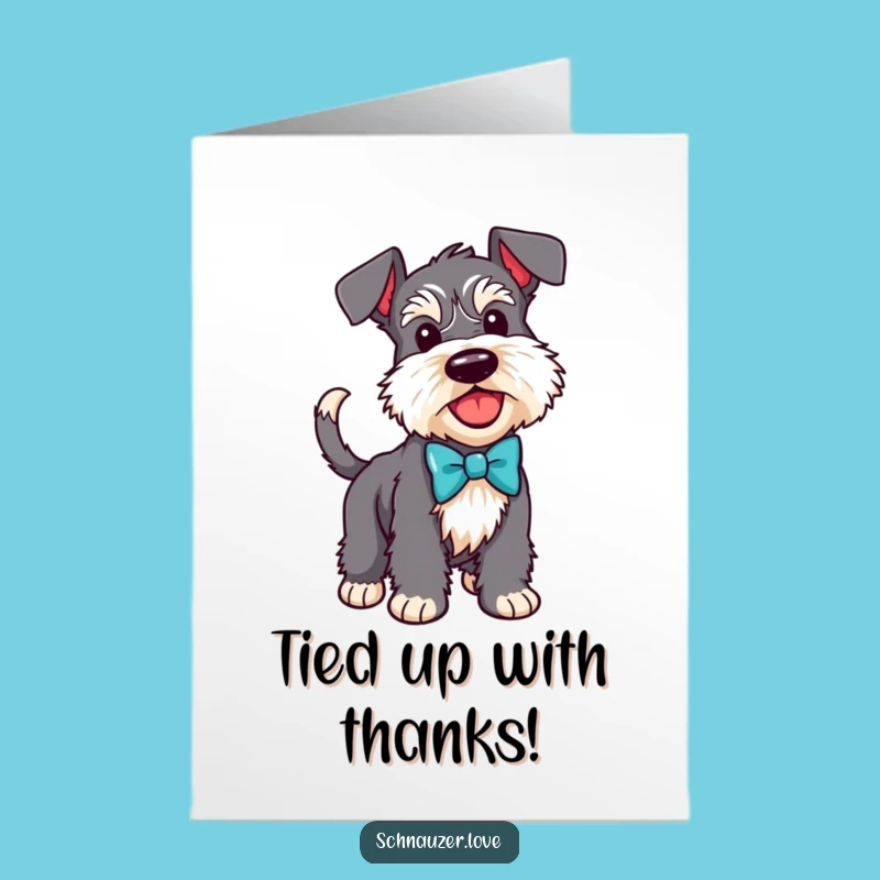 Free Printable Thank You Card: Happy Schnauzer Bow Tie Wag for a Sweet Downloadable Gift