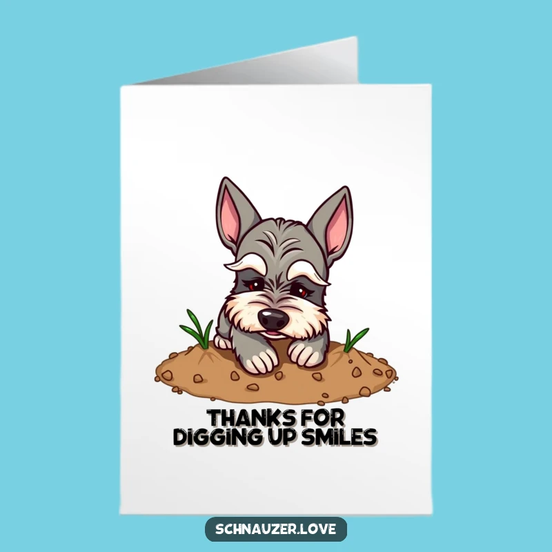 Funny Schnauzer Thank You Card Free Printable: Digging Dog Gratitude