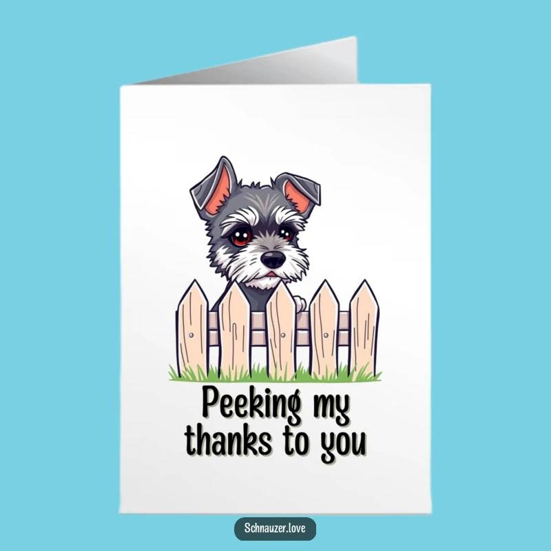 Free Printable Thank You Card: Peeking Schnauzer Downloadable Gift