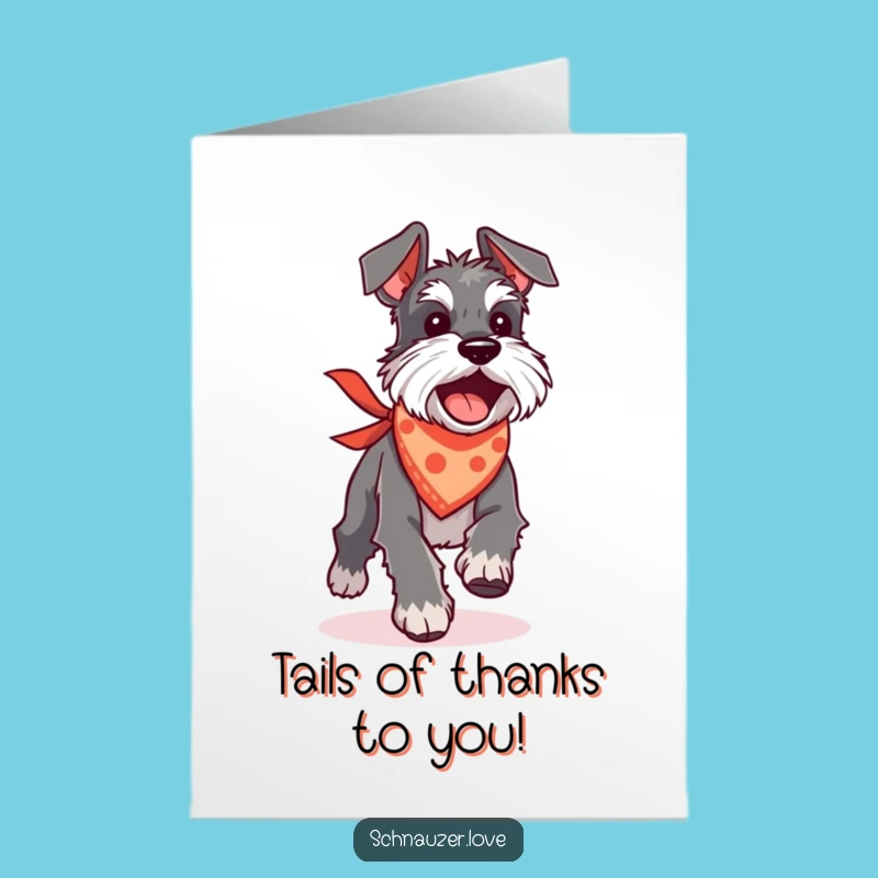 Free Printable Thank You Card: Silly Schnauzer Tail Chase for a Cute Downloadable Gift