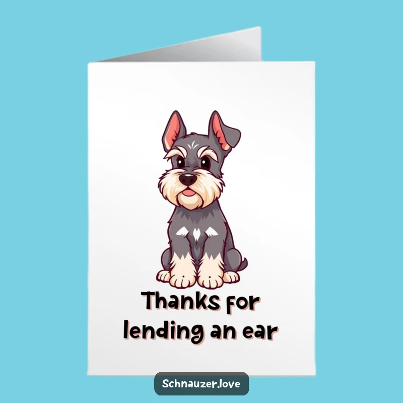 Free Printable Schnauzer Thank You Card: Attentive Gratitude, Funny Doggy Thanks Downloadable