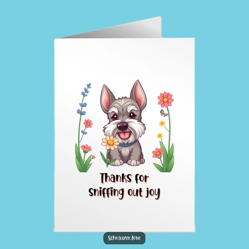 Free Printable Schnauzer Thank You Card: Cute Doggy Appreciation Downloadable Gift