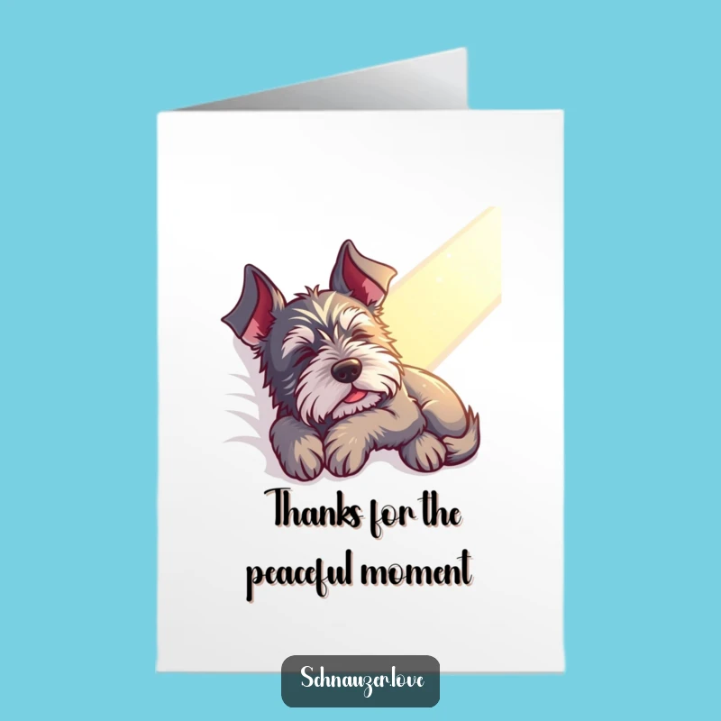 Free Printable Thank You Card: Cozy Schnauzer Nap - Downloadable Peaceful Gift