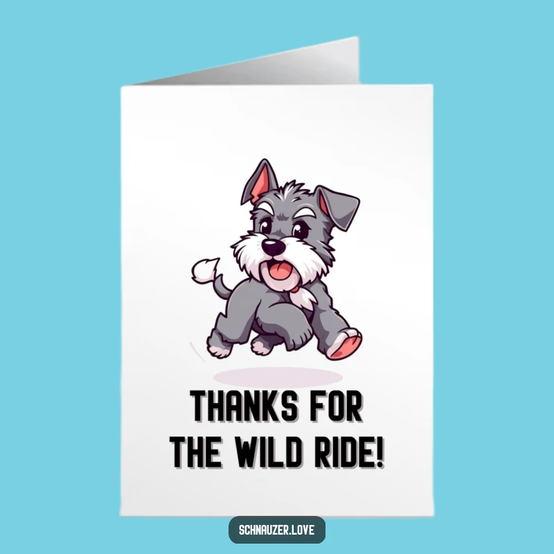 Free Printable Funny Schnauzer Thank You Card - Spirited Dog Downloadable Gift