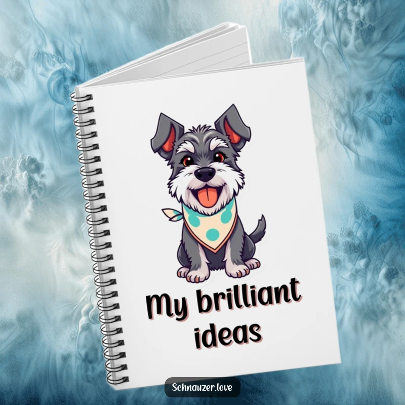 Funny Schnauzer Notebook: A happy schnauzer wearing a bandana, panting with a wagging tail, ready to record your every thought.