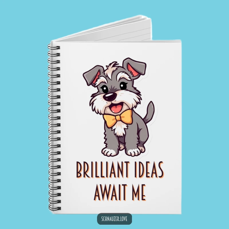Funny Schnauzer Bow Notebook: Excited Dog Wagging Tail Journal, Creative Gift