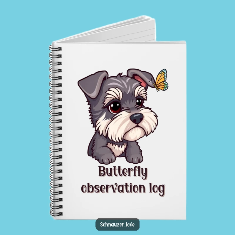 Funny Schnauzer Butterfly Watch Notebook: Journal Your Observations & Ideas