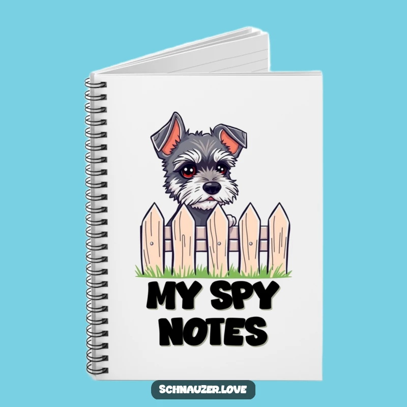 Funny Schnauzer Notebook, Peeking Eyes Journal Gift