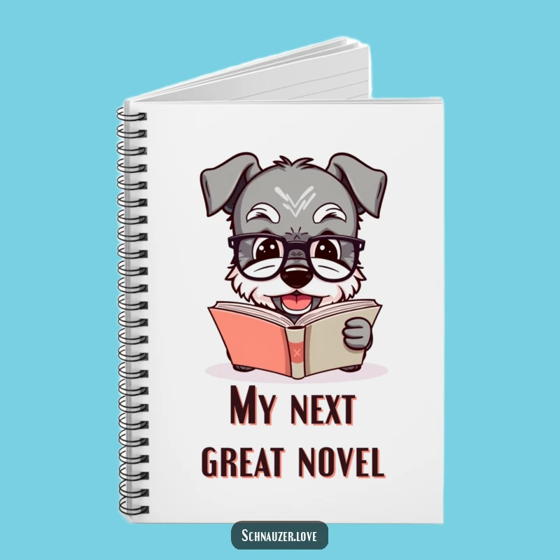 Funny Schnauzer Reading Notebook: Journaling Smart Dog with Glasses, Humorous Book Lover Gift