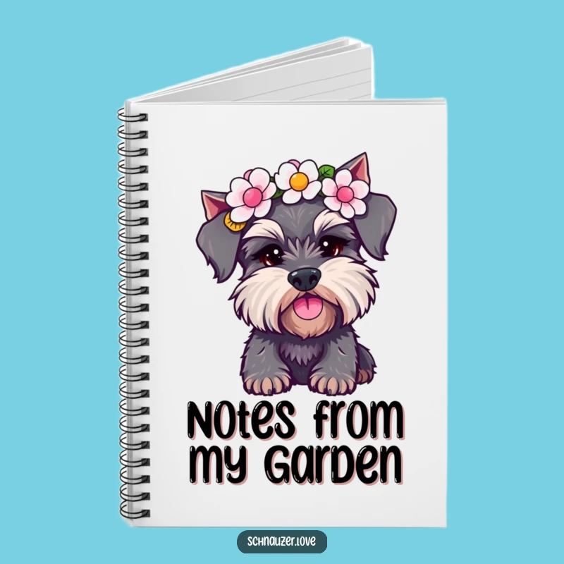 Funny Schnauzer Flower Crown Notebook: Jot Down Ideas with a Smile