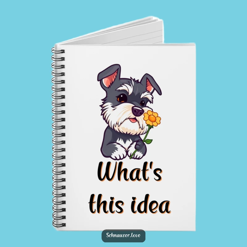 Funny Schnauzer Curiosity Notebook - Head Tilt Flower Sniffing Journal