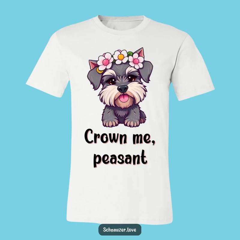 Funny Schnauzer Flower Crown T-Shirt: Wearable Humor for Dog Lovers