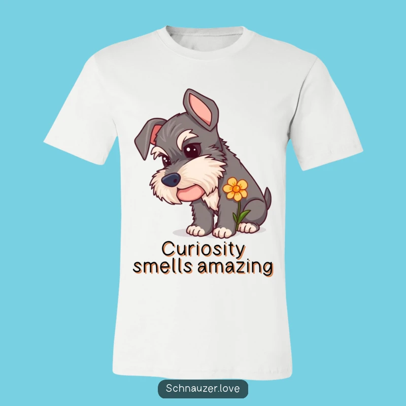 Curious Schnauzer Flower T-Shirt: Explore with Joy, A Wonderful Funny Gift