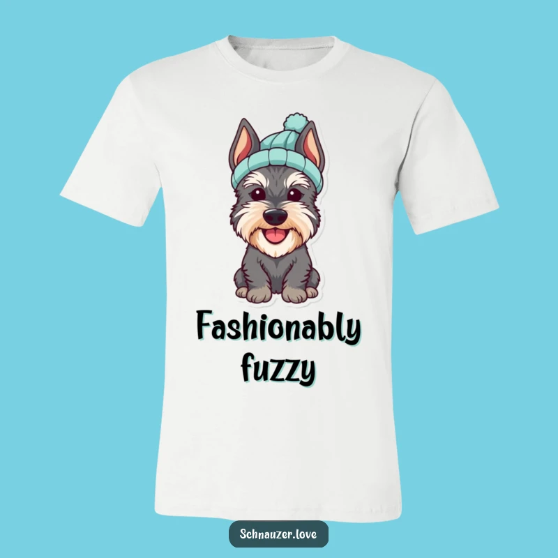 Funny Schnauzer Hat T-Shirt: Cute Dog Fashion, Perfect Quirky Funny Gift