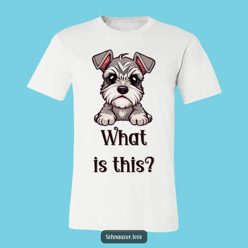 Funny Curious Schnauzer T-Shirt, Eyebrow Tilt Tee for Puzzled Gift