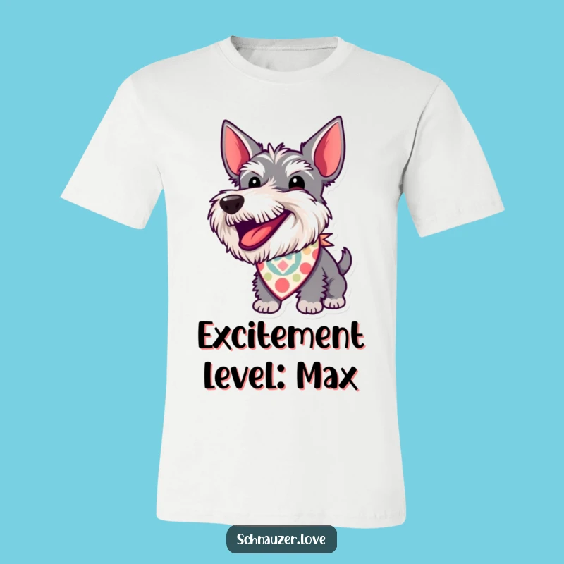 Funny Schnauzer Bandana Tee: Excited Barking Dog Shirt Gift