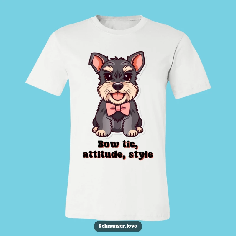 Funny Schnauzer Bowtie T-Shirt: Wear Your Smile, Perfect Funny Gift for Dog Lovers