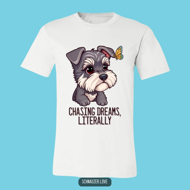 Funny Schnauzer Butterfly Watch T-Shirt: Whimsical Dog Apparel & Gift