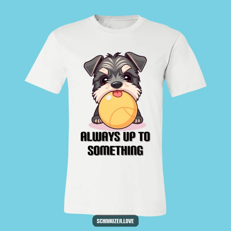 Funny Schnauzer Peek T-Shirt: Hilarious Curious Dog Apparel!