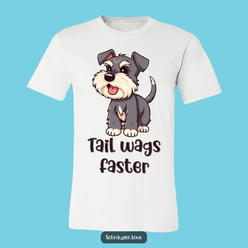 Funny Schnauzer T-Shirt - Express Excitement with a Wagging Tail Tee