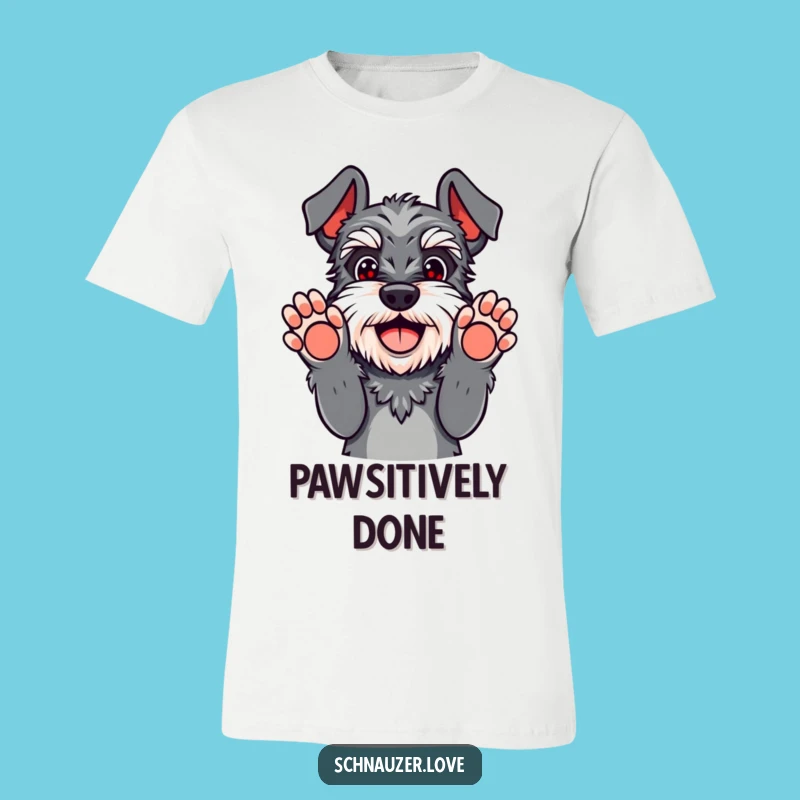 Funny Schnauzer Surrender T-Shirt - Hilarious Paws Up Playful Gift Tee