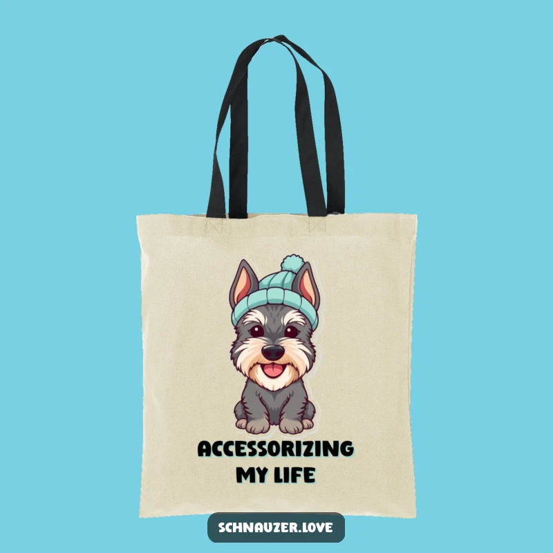 Funny Schnauzer Hat Tote Bag: Chic Dog Accessory, Perfect Stylish Funny Gift