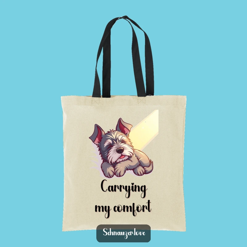 Funny Contented Schnauzer Tote Bag - Carry Your Calmness with You, Perfect Funny Gift!