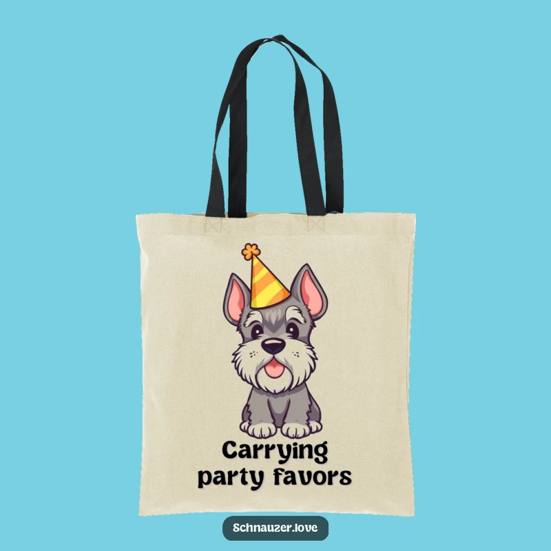 Funny Party Schnauzer Tote Bag - Stylish Dog Accessory and Celebration Gift