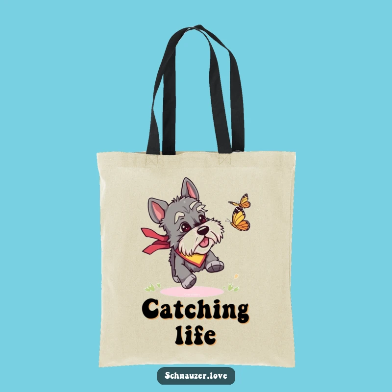 Funny Schnauzer Butterfly Tote Bag: Carry Your Dog's Fun, Perfect Eco Gift