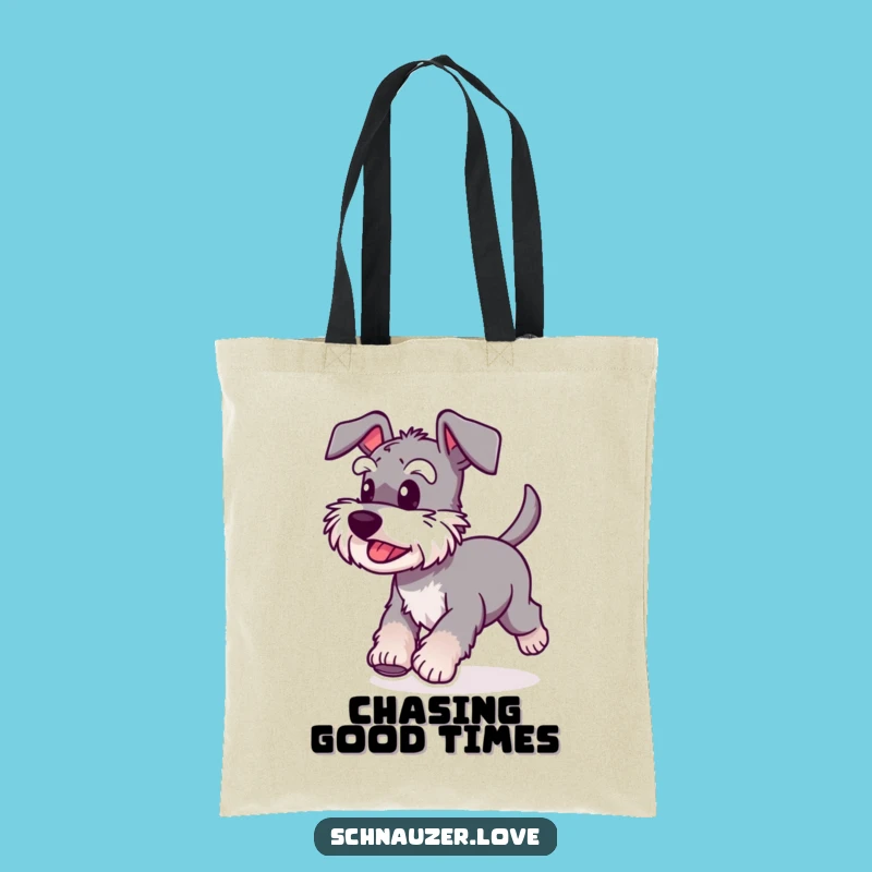 Funny Schnauzer Running Tote Bag: Active Dog Humor, Perfect Travel Funny Gift