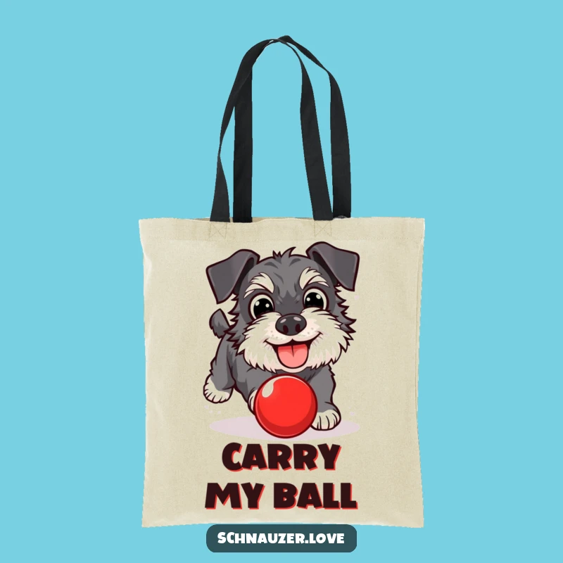 Funny Schnauzer Ball Chasing Tote Bag: Carry Your Playfulness