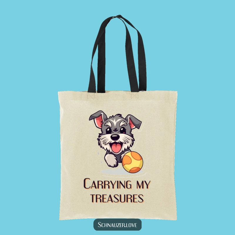 Funny Schnauzer Ball Tote: Carry Your Playful Spirit with This Bag