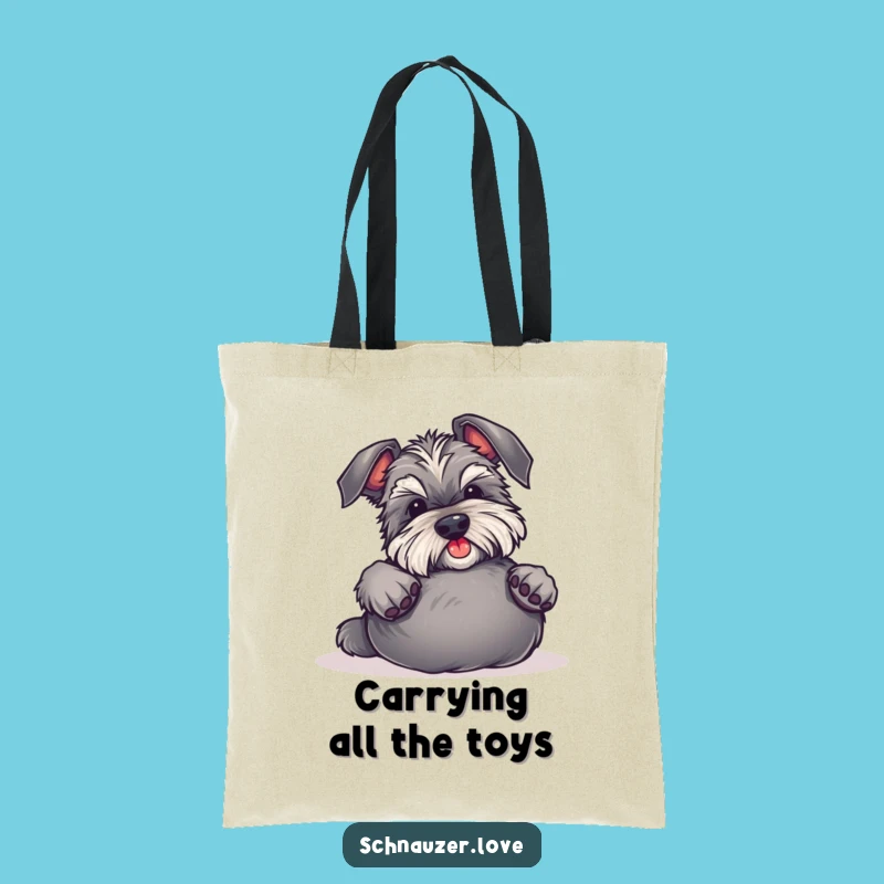 Funny Schnauzer Belly Rub Tote Bag - Stylish & Funny Dog Accessory