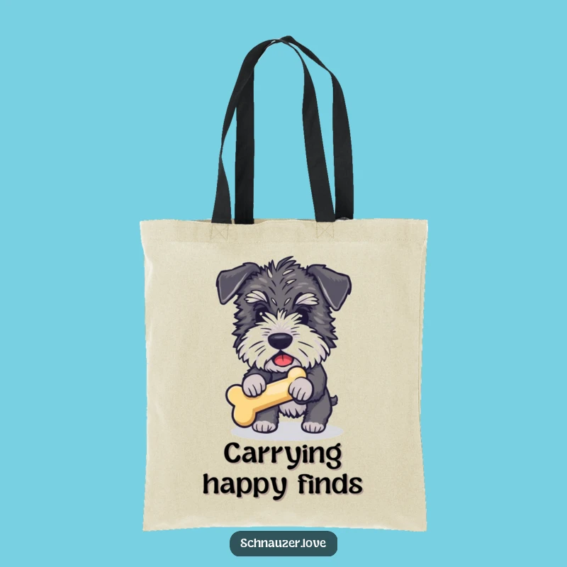 Funny Schnauzer Bone Fetch Tote Bag: Carry Your Essentials with Humorous Style