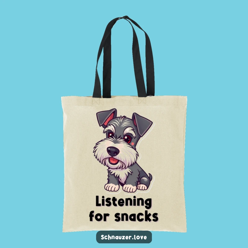 Funny Schnauzer Listening Tote Bag: Stylish Accessory for Attentive Dog Lovers