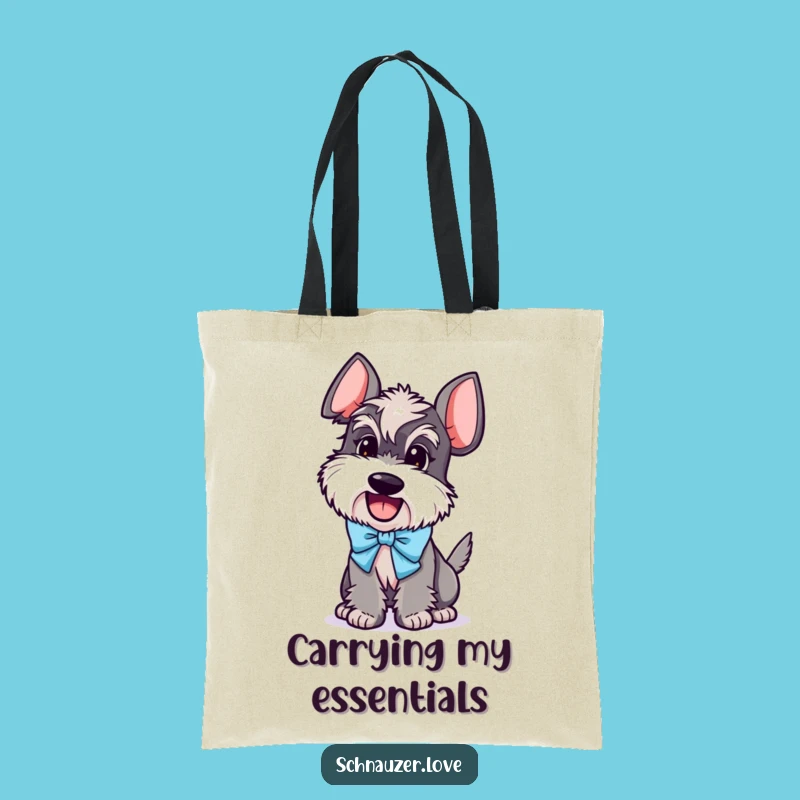 Funny Schnauzer with Bow Tote Bag: Chic and Amusing Dog Carryall Gift