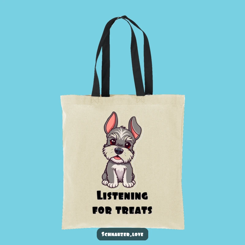 Funny Schnauzer Listening Tote Bag - Stylish & Humorous Accessory for Schnauzer Lovers!