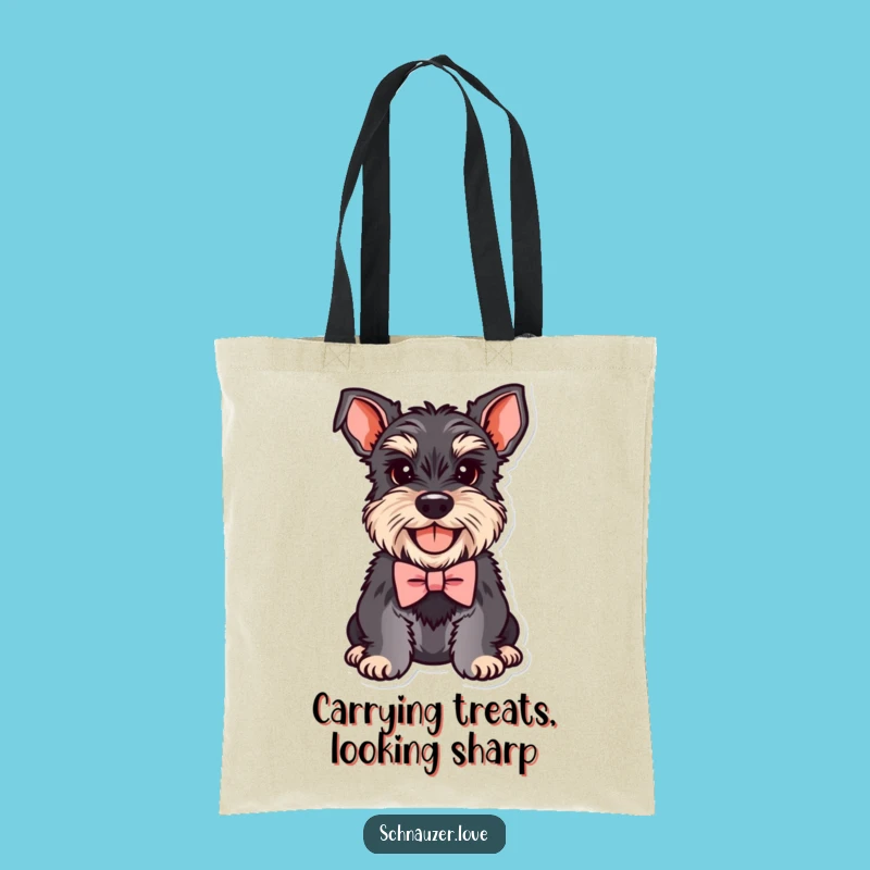 Stylish Funny Schnauzer Bowtie Tote Bag: Carry Your Essentials with Humor, Great Funny Gift
